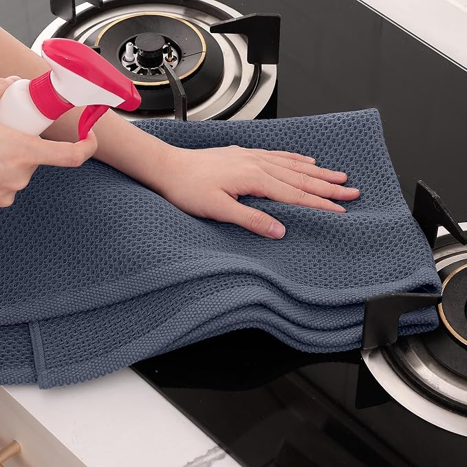 Homaxy 100% Cotton Oversized Waffle Weave Kitchen Dish Towels, Quick Drying - Image 5