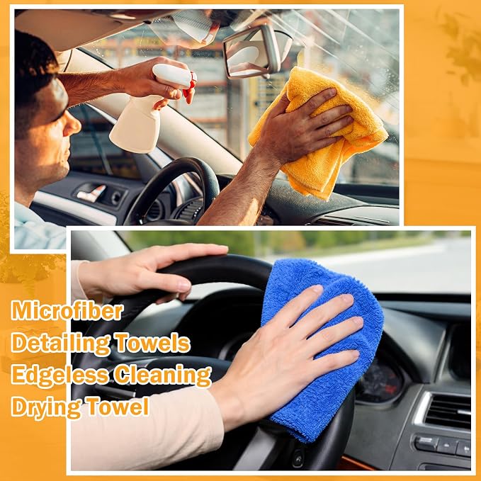 Tallew 16 Pcs Car Microfiber Towels Buffing Drying Wash Cleaning Cloths Plush - Image 5