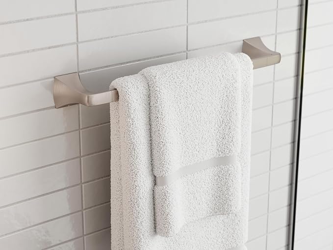 Pfister Bruxie Bath Towel Bar for Bathroom, Wall-Mounted, Spot Defense Brushed - Image 3
