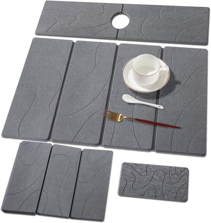 3 PCS Large Stone Dish Drying Mat by BSSN