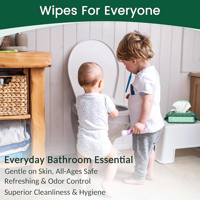 WONDERFUL Flushable Wipes, Mint 100% Plant-Based Wet Butt Wipe - Image 3