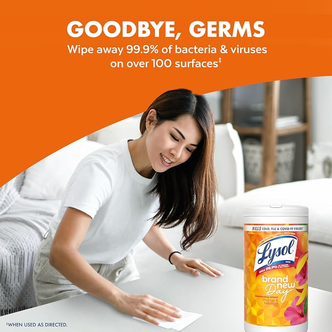 Lysol Disinfecting Wipes Bundle, Home Apartment Dorm Room Essentials and - Image 5