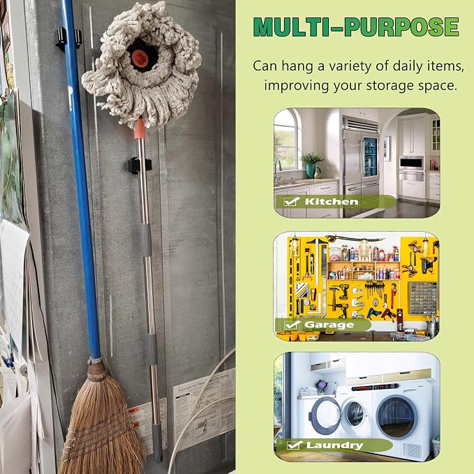 ULIBERMAGNET Magnetic Mop Broom Holder, Heavy Duty Movable Magnetic Broom - Image 4