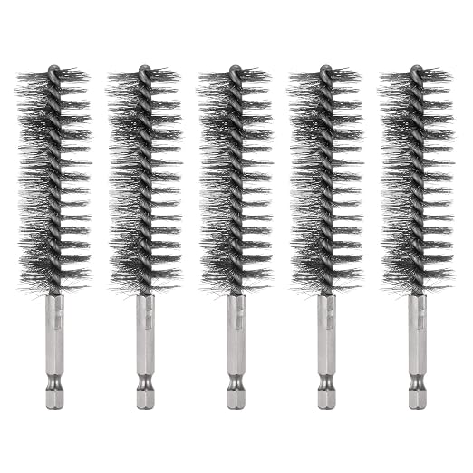 HARFINGTON 5Pcs Bore Brush Stainless Steel 25mm Dia Cleaning Twisted Wire Brush by HARFINGTON