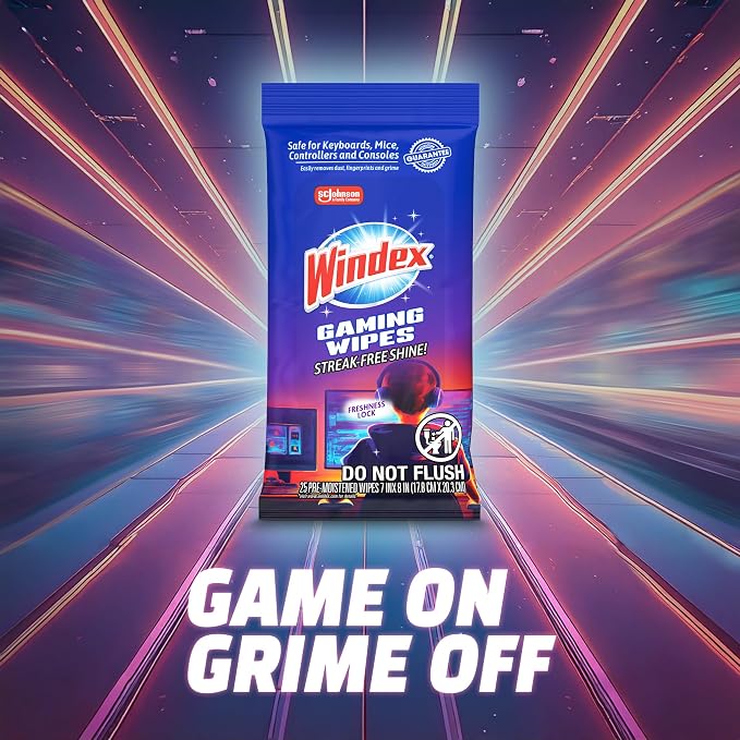 Windex Gaming Cleaning Wipes, Pre-Moistened Wipes to Instantly Clean all Gaming - Image 6