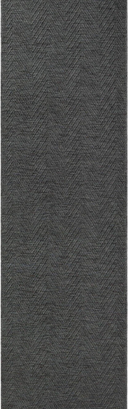 TOWN & COUNTRY BASICS Pax Herringbone Textured Solid Everwash® Washable Runner Area Rug, Low Pile, Non-Slip Backing, Easy Clean Pet & Family Friendly Rug, Dark Grey, 2'5"x10'2"