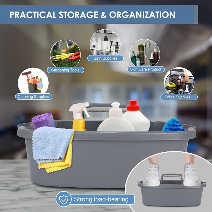 Large Cleaning Supplies Caddy Organizer, Portable Shower Caddy Plastic Basket - Image 5