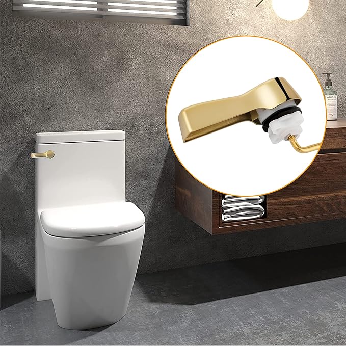 Hibbent Universal Metal Front Mount Toilet Handle Replacement Kit, Brass Toilet - Image 9