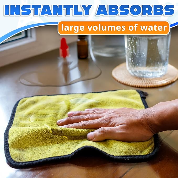 5 Pcs Thick Microfiber Cleaning Cloth – Dual-Layer Cleaning Rags, High-Tensile - Image 8