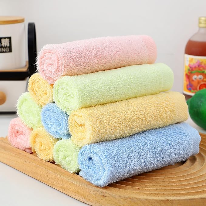 Bamboo Microfiber Cleaning Cloth-8Pcs Kitchen Wash Cloths, Wood Fiber Window - Image 2