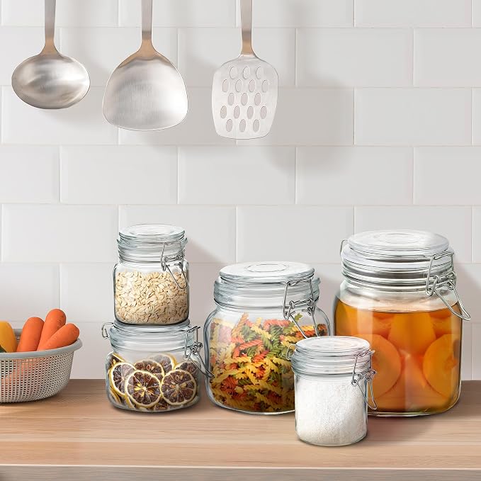 Glass Food Storage Jars with Airtight Lids 34 oz Square 4 Pack Kitchen Storage - Image 7