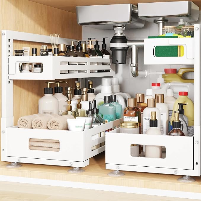 2 Pack 21IN-Depth Under Sink Organizer, Pull Out Cabinet Organizer by UnderSinkOrganizer