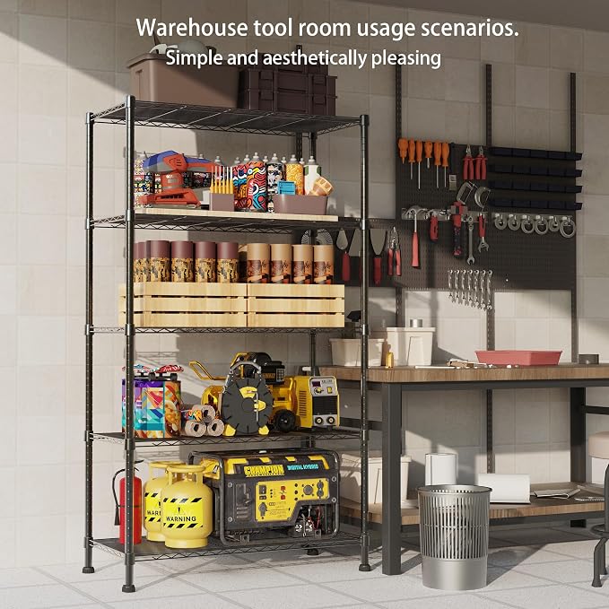 REGILLER 5-Wire Shelving Metal Storage Rack Adjustable Shelves, 17.7" D×35.4" - Image 4
