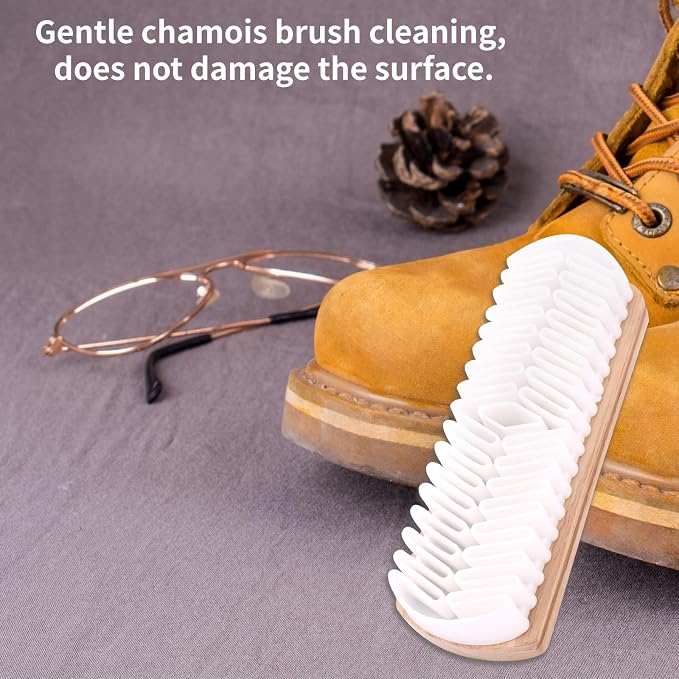 2pcs Horsehair & Rubber Shoe Brush Set, 2 Styles Boot Magic Eraser Cleaning - Image 3