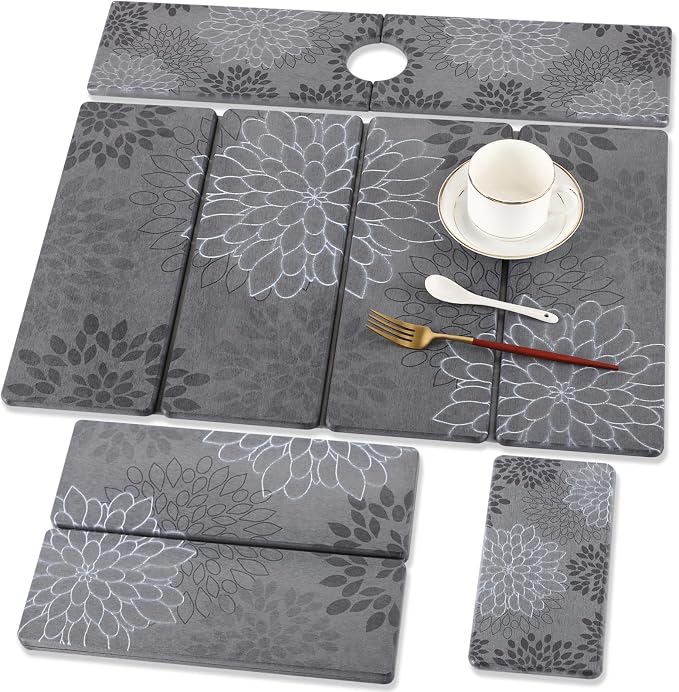 3 PCS Large Stone Dish Drying Mat by BSSN