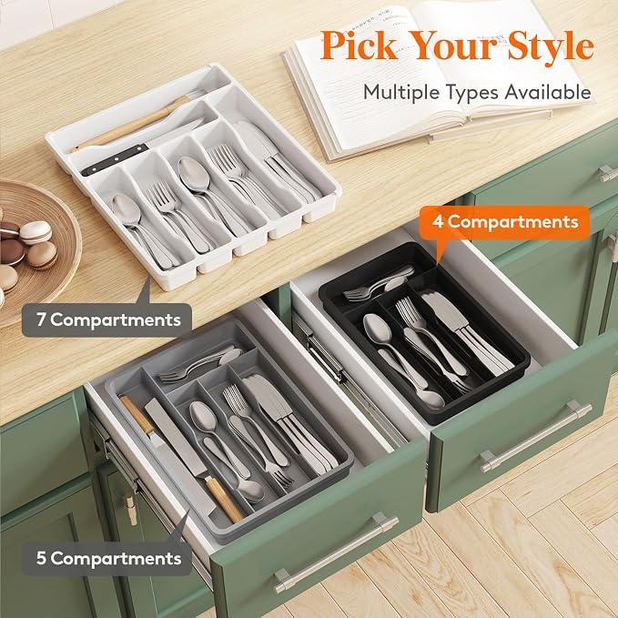 Lifewit Silverware Tray, Cutlery Drawer Organizer Storage - Image 8
