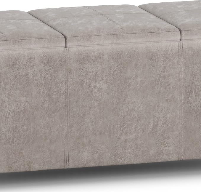SIMPLIHOME Avalon 42 inch Wide Contemporary Rectangle Storage Ottoman in - Image 7