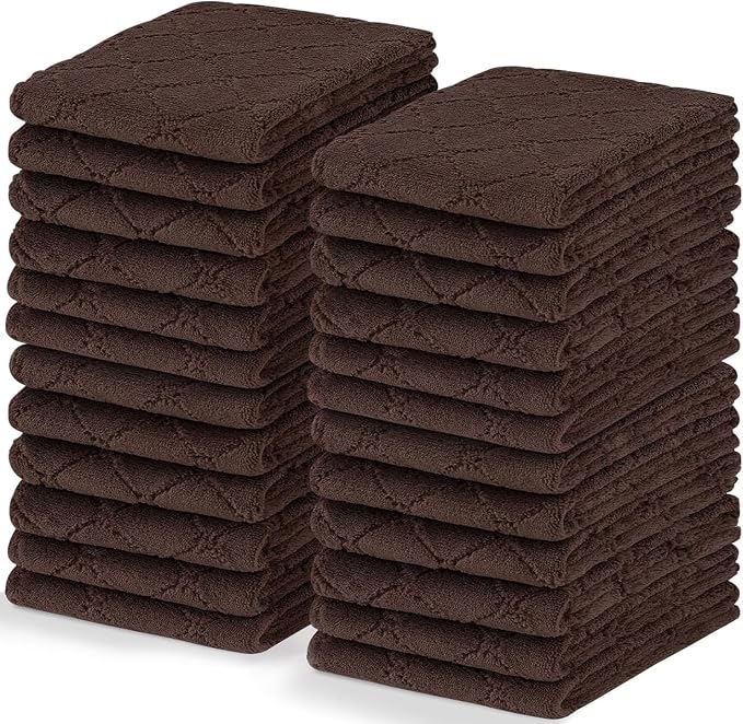 Homaxy 24 Pack Dish Towels for Kitchen, Super Soft and Absorbent Coral Velvet by Homaxy