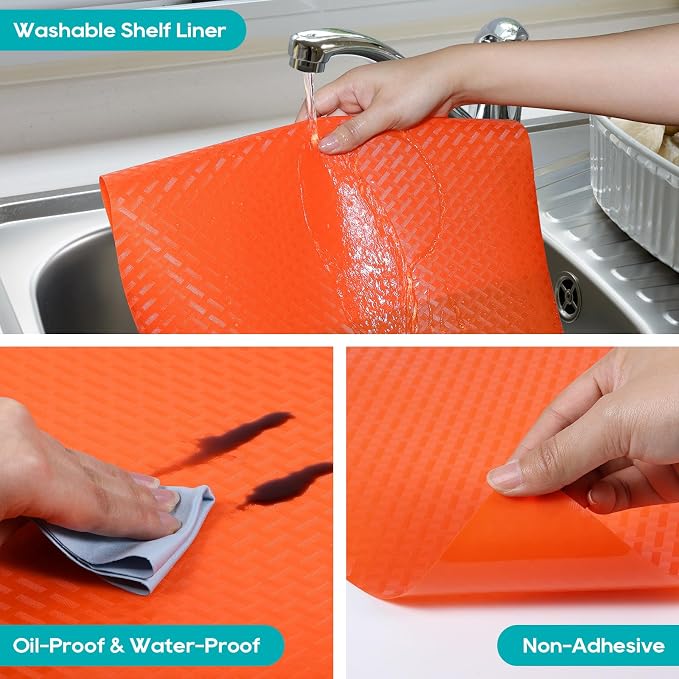 Red Fridge Liners Shelf Liner for Kitchen Cabinets Refrigerator Liners - Image 5