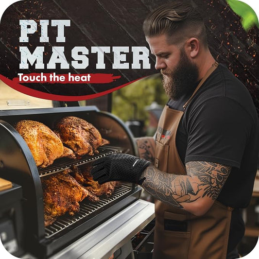 KITCHEN PERFECTION Silicone Smoker Oven Gloves -Extreme Heat Resistant BBQ - Image 2