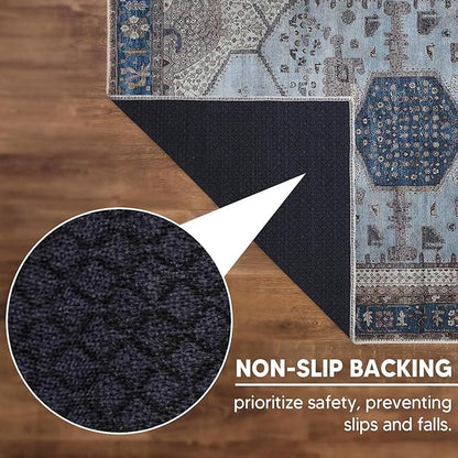 Keen Home Design 3x5 Rug - Machine Washable Entry Rug with Non-Slip Backing, Ideal for Enteryway, Kitchen, Bathroom, Laundry Room - Vintage, Easy Clean, Durable, Low Pile Rug - (3' x 5')