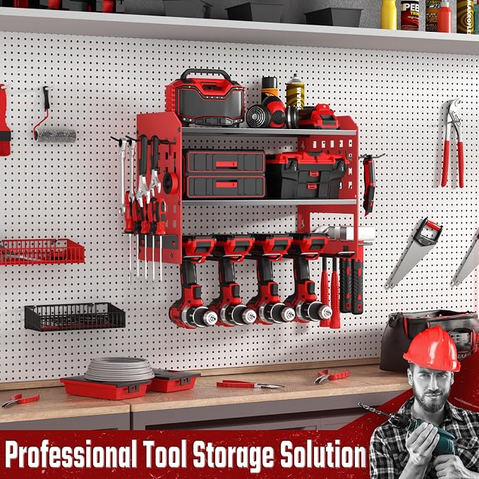 Power Tool Organizer, Heavy Duty Wall Mount Tool Organizer 3 Layers - Image 7