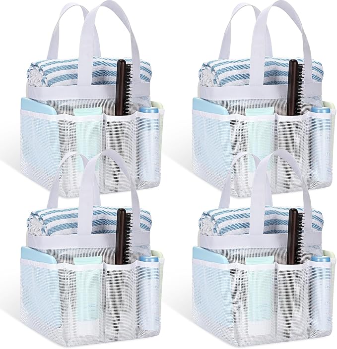 Hillban 4 Pcs Mesh Shower Caddy Portable Large Quick Dry Shower Caddy Basket by Hillban