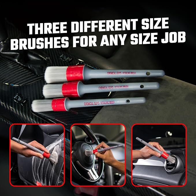 Chemical Guys All in the Details Interior Detailing Brush Set - Image 6