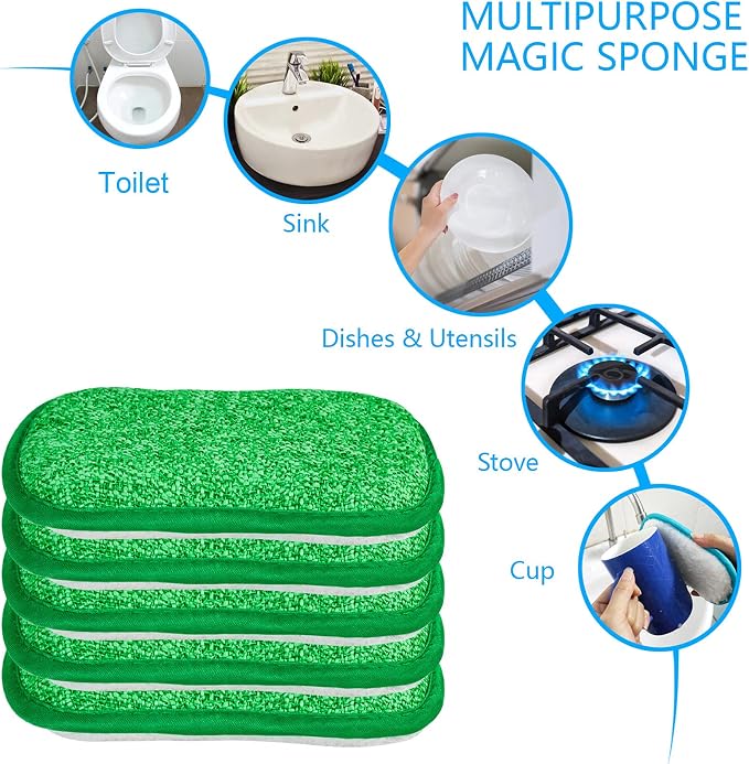 10 Pack Kitchen Dish Sponges Scrubber Non-Scratch Multi-Purpose Dishcloths - Image 4
