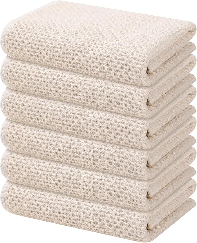 Kitinjoy 100% Cotton Waffle Weave Kitchen Hand Towels by Kitinjoy
