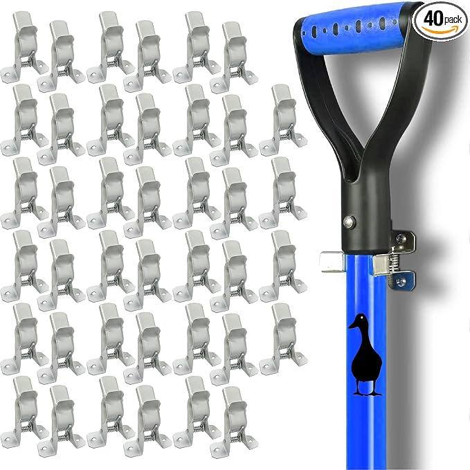 Black Duck Brand White Spring Grip Clamps, Mop and Broom Clamp Holder by Unknown