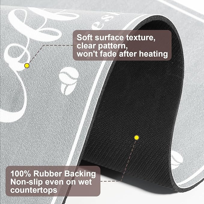Absorbent Coffee Mat, Fashion Dish Drying Mat - Image 7