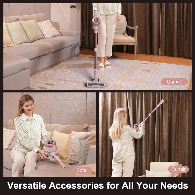Cordless Stick Vacuum Cleaner, 30KPa Handheld Rechargeable Battery Lightweight - Image 4