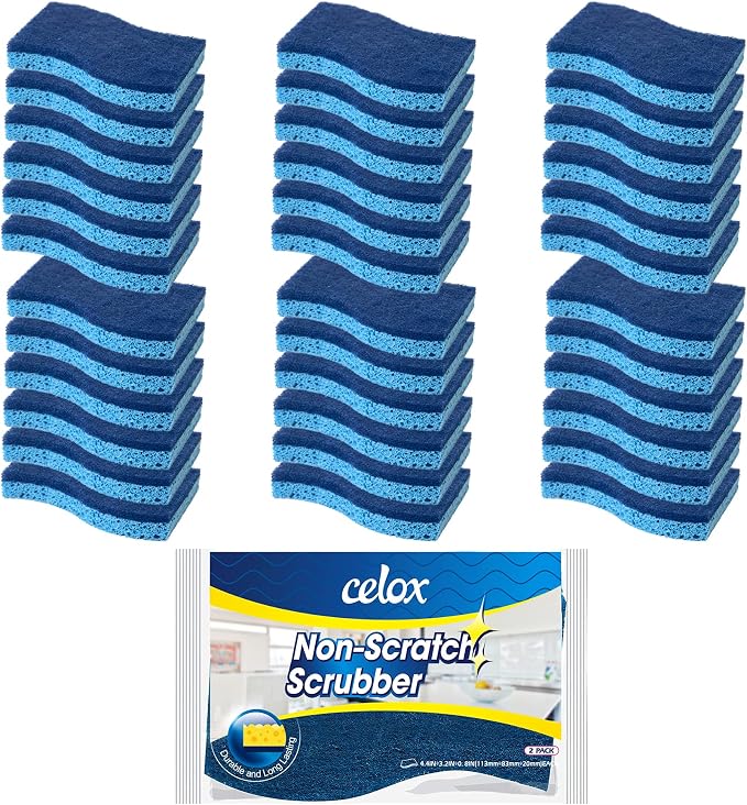 CELOX 36 Pack Non-Scratch Dish Sponge, Dual Sided Kitchen Sponges by CELOX