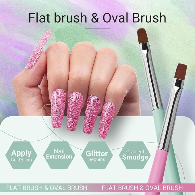 AIRSEE Gel Polish Nail Art Brushes set, DIY Manicure Tools Gift - Image 3