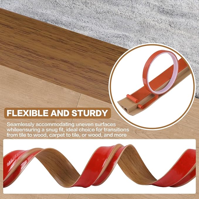 Floor Transition Strip Vinyl Door Threshold Ramp Self Adhesive Carpet Edging - Image 4
