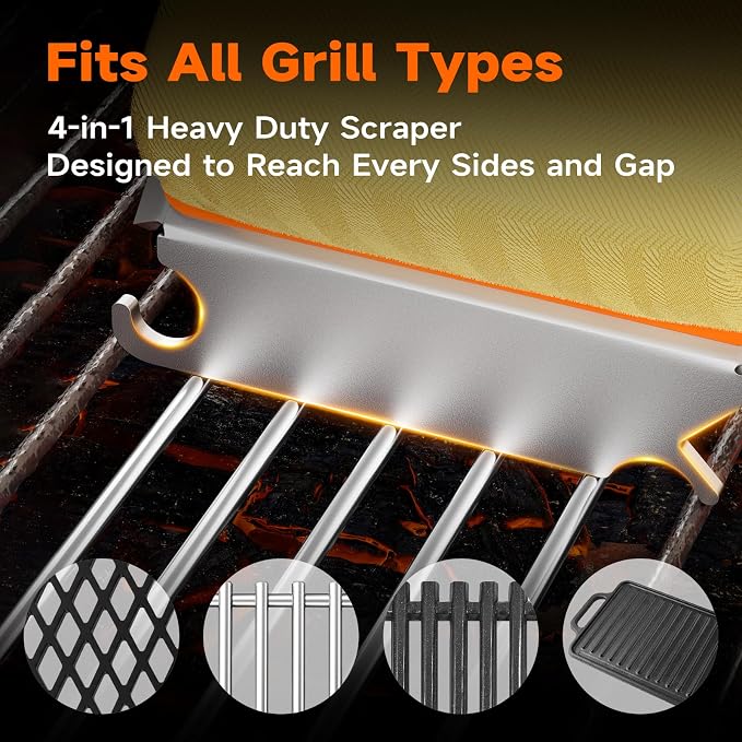 TISHI HERY Bristle Free Grill Brush Replaceable Cleaning Head, Safe BBQ Grill - Image 4