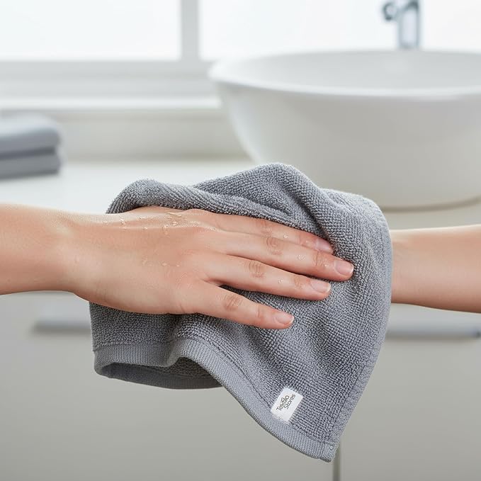 Basic Wash Cloths 12x12 Inches – Bulk Pack of 24 – Grey Color – Soft and - Image 3