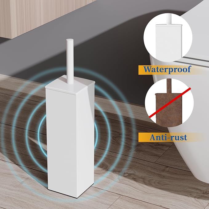 RUACQ Toilet Brush and Holder Set, Square Toilet Bowl Brush - Image 3