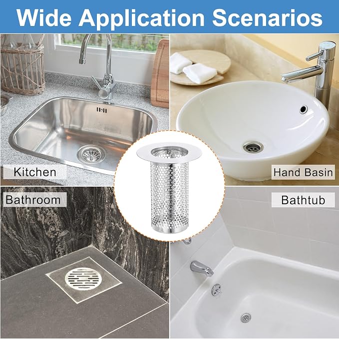 uxcell 2 Pack Shower Drain Strainer, 3.1" x 2.2" Stainless Steel Floor Drain - Image 7