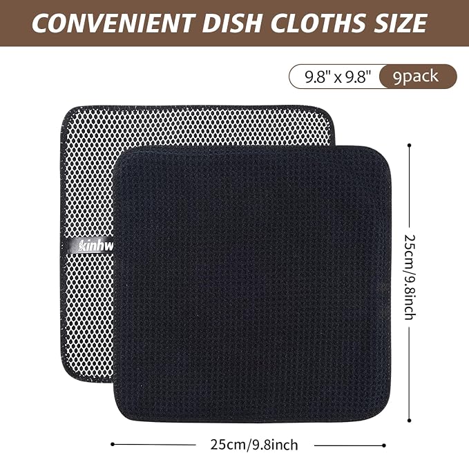 KinHwa Kitchen Washcloths for Dishes Absorbent Microfiber Dish Cloths Quick Dry - Image 7