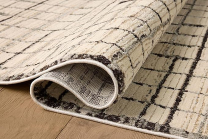 Loloi Jeremiah Brent Bleecker Collection BLE-01 Ivory/Charcoal 5'-3" x 7'-6" Area Rug