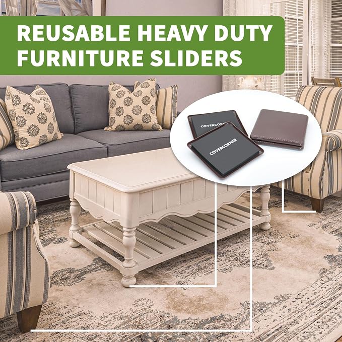 Furniture Sliders for Carpet 8 PCS - Image 6