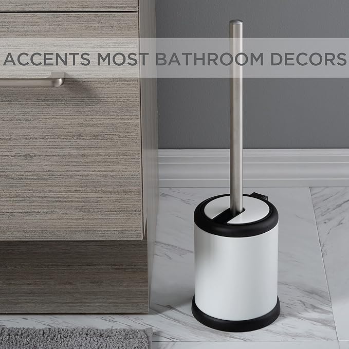 Bath Bliss Toilet Brush and Holder | Self Closing Lid | 360 Degree Brush Head | - Image 3