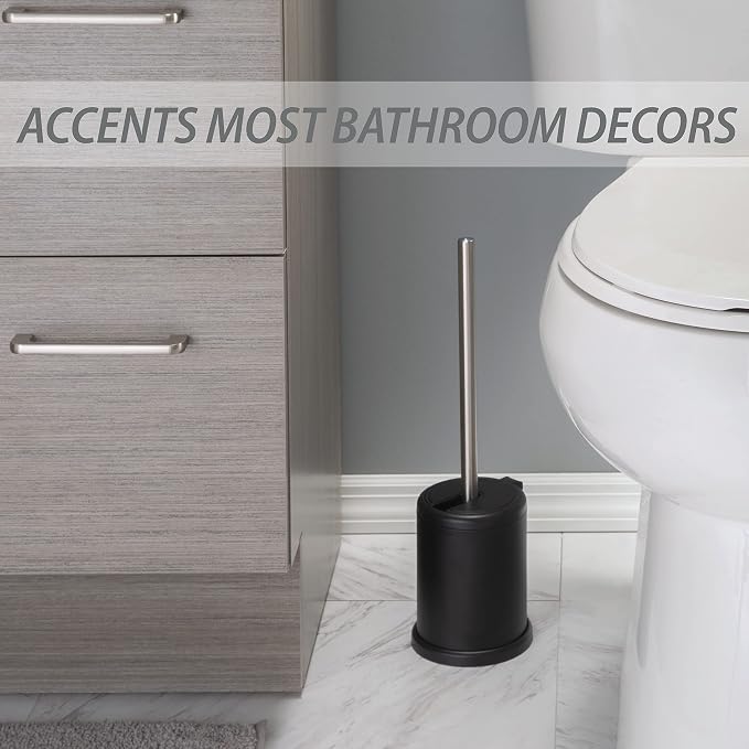 Bath Bliss Toilet Brush and Holder | Self Closing Lid | 360 Degree Brush Head | - Image 3