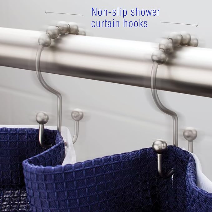 2lbDepot Double Sided Shower Curtain Hooks, Decorative Brushed Nickel Shower - Image 7