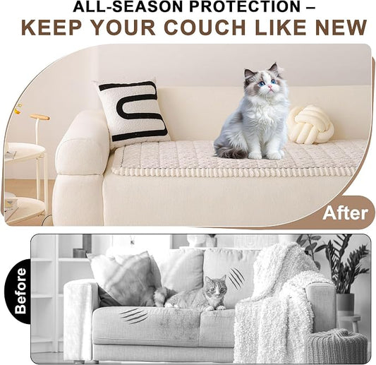 OTOB Couch Cover for Dogs Washable, Non Slip Plush Fuzzy Sofa Covers for 3 - Image 2