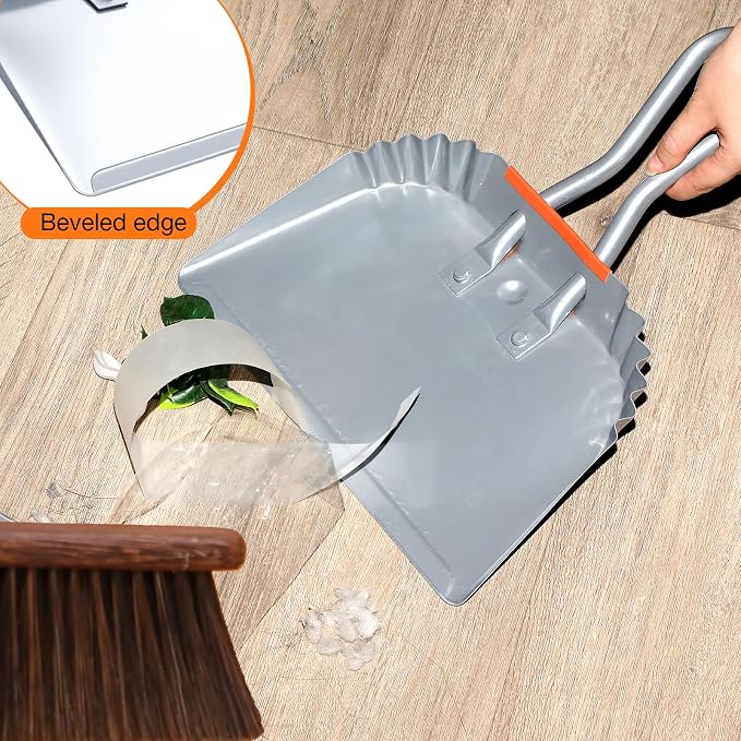 Mumufy 4 Pack Industrial Metal Dustpan 12" Heavy Duty Dust Pan - Image 5