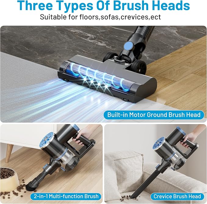 Cordless Vacuum Cleaner with Self-Standing, LED Screen Stick Vacuum Cleaners - Image 7