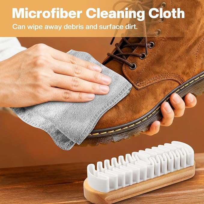 2 Pcs Suede Shoe Brush Nubuck Leather Cleaner Shoes Shine Dauber Crepe - Image 7